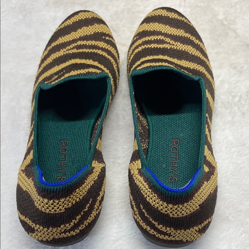 Rothy's Zebra Patterned Flats in Brown and Yellow - Picture 6 of 8